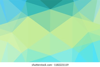 Light Green, Yellow vector hexagon mosaic cover. A completely new color illustration in a vague style. A new texture for your design.