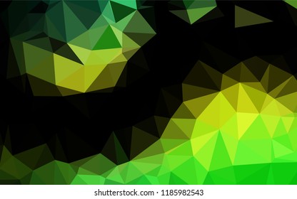 Light Green, Yellow vector hexagon mosaic cover. Brand new colored illustration in blurry style with gradient. The best triangular design for your business.