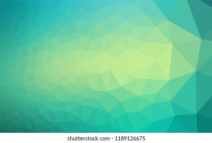 Light Green, Yellow vector hexagon mosaic template. Brand new colored illustration in blurry style with gradient. The polygonal design can be used for your web site.
