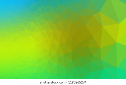 Light Green, Yellow vector hexagon mosaic cover. Geometric illustration in Origami style with gradient.  Triangular pattern for your business design.