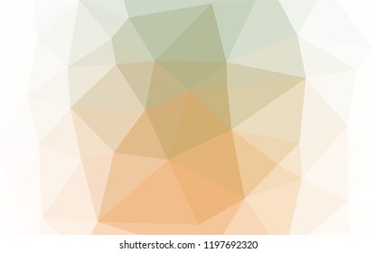 Light Green, Yellow vector hexagon mosaic cover. Shining illustration, which consist of triangles. Brand new design for your business.