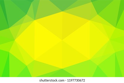 Light Green, Yellow vector hexagon mosaic template. Creative illustration in halftone style with gradient. The elegant pattern can be used as part of a brand book.