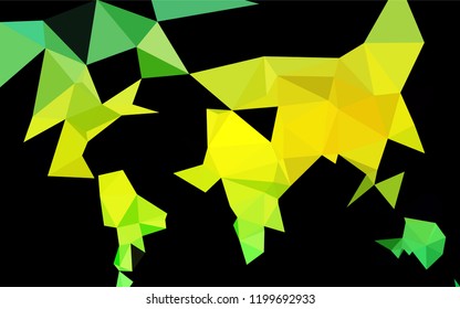 Light Green, Yellow vector hexagon mosaic template. Creative illustration in halftone style with gradient. The elegant pattern can be used as part of a brand book.