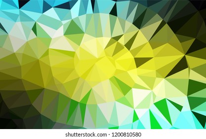 Light Green, Yellow vector hexagon mosaic texture. Brand new colored illustration in blurry style with gradient. The completely new template can be used for your brand book.