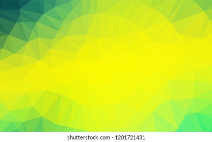 Light Green, Yellow vector hexagon mosaic cover. An elegant bright illustration with gradient. The textured pattern can be used for background.