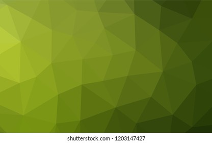 Light Green, Yellow vector hexagon mosaic template. Glitter abstract illustration with an elegant design. The polygonal design can be used for your web site.