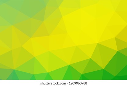 Light Green, Yellow vector hexagon mosaic texture. Creative geometric illustration in Origami style with gradient. The polygonal design can be used for your web site.