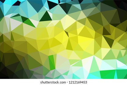 Light Green, Yellow vector hexagon mosaic template. A sample with polygonal shapes. Brand new style for your business design.