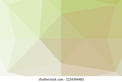 Light Green, Yellow vector hexagon mosaic cover. Glitter abstract illustration with an elegant design. The polygonal design can be used for your web site.