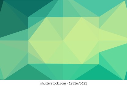 Light Green, Yellow vector hexagon mosaic texture. Creative geometric illustration in Origami style with gradient. Brand new style for your business design.
