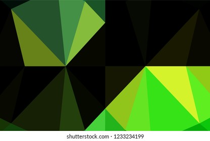 Light Green, Yellow vector hexagon mosaic template. Creative illustration in halftone style with gradient. The template can be used as a background for cell phones.