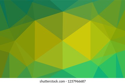 Light Green, Yellow vector hexagon mosaic cover. Brand new colored illustration in blurry style with gradient. Brand new style for your business design.