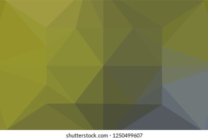 Light Green, Yellow vector hexagon mosaic texture. Geometric illustration in Origami style with gradient.  The best triangular design for your business.