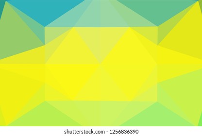 Light Green, Yellow vector hexagon mosaic template. Creative illustration in halftone style with gradient. The best triangular design for your business.