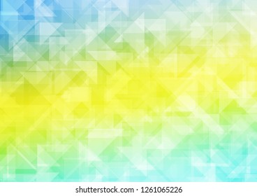 Light Green, Yellow vector hexagon mosaic triangle mosaic. Geometric illustration in Origami style with gradient.  Brand new design for your business.
