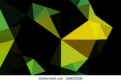 Light Green, Yellow vector hexagon mosaic cover. Triangular geometric sample with gradient.  A new texture for your design.