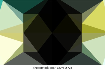 Light Green, Yellow vector hexagon mosaic template. Creative geometric illustration in Origami style with gradient. The polygonal design can be used for your web site.
