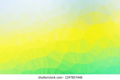 Light Green, Yellow vector hexagon mosaic template. Shining colored illustration in a Brand new style. The textured pattern can be used for background.