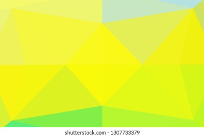 Light Green, Yellow vector hexagon mosaic template. Shining illustration, which consist of triangles. A completely new design for your business.