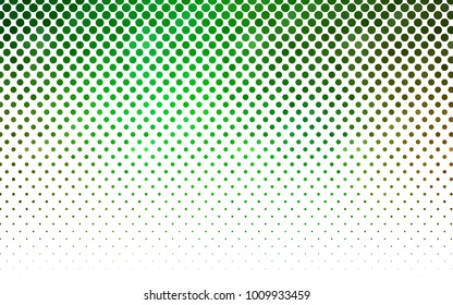 Light Green, Yellow vector illustration which consist of circles. Dotted gradient design for your business. Creative geometric background in halftone style with colored spots.