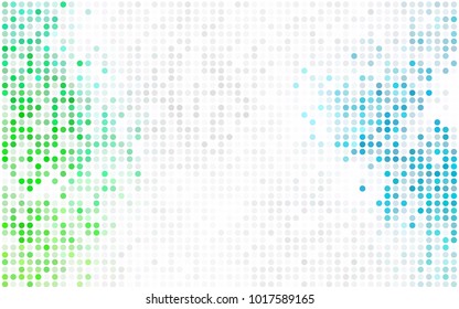Light Green, Yellow vector illustration which consist of circles. Dotted gradient design for your business. Creative geometric background in halftone style with colored spots.