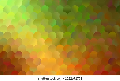 Light Green, Yellow vector illustration which consist of circles. Dotted gradient design for your business. Creative geometric background in halftone style with colored spots.