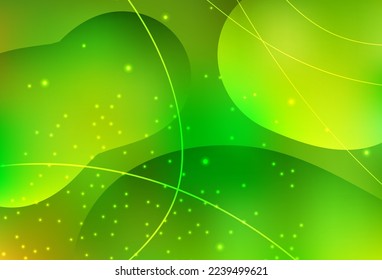 Verde claro, vector amarillo Ilustración con círculos coloridos, líneas en estilo abstracto. Ilustración con un conjunto de círculos abstractos de colores brillantes. Diseño moderno para una tarjeta de visita.