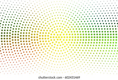 Light Green, Yellow vector illustration which consist of circles. Dotted gradient design for your business. Creative geometric background in halftone style with colored spots.