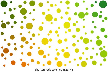 Light Green, Yellow vector illustration which consist of circles. Dotted gradient design for your business. Creative geometric background in halftone style with colored spots.