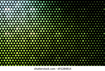 Light Green, Yellow vector illustration which consist of circles. Dotted gradient design for your business. Creative geometric background in halftone style with colored spots.