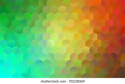 Light Green, Yellow vector illustration which consist of circles. Dotted gradient design for your business. Creative geometric background in halftone style with colored spots.