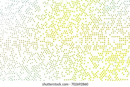 Light Green, Yellow vector illustration which consist of circles. Dotted gradient design for your business. Creative geometric background in halftone style with colored spots.