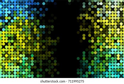 Light Green, Yellow vector illustration which consist of circles. Dotted gradient design for your business. Creative geometric background in halftone style with colored spots.