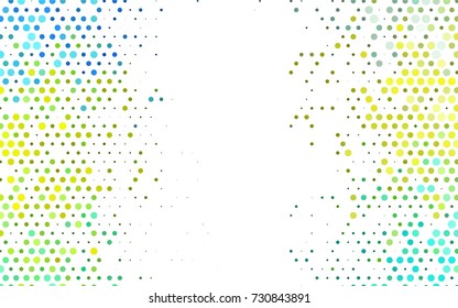Light Green, Yellow vector illustration which consist of circles. Dotted gradient design for your business. Creative geometric background in halftone style with colored spots.