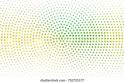 Light Green, Yellow vector illustration which consist of circles. Dotted gradient design for your business. Creative geometric background in halftone style with colored spots.