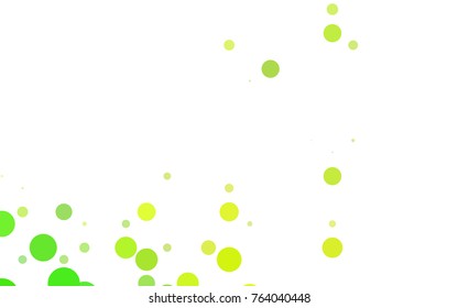 Light Green, Yellow vector illustration which consist of circles. Dotted gradient design for your business. Creative geometric background in halftone style with colored spots.