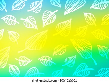 Light Green, Yellow vector indian curved pattern. An elegant bright illustration with lines in Natural style. The elegant pattern can be used as a part of a brand book.