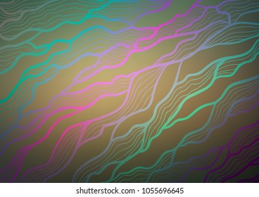 Light Green, Yellow vector indian curved template. Modern geometrical abstract illustration with doodles. The completely new template can be used for your brand book.