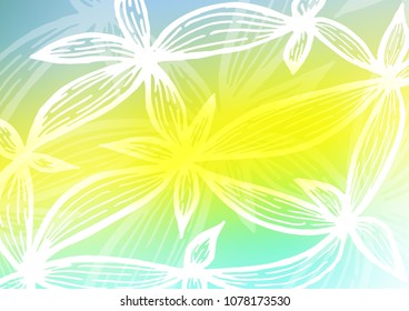 Light Green, Yellow vector indian curved background. Modern geometrical abstract illustration with doodles. The completely new template can be used for your brand book.