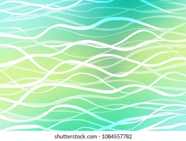 Light Green, Yellow vector indian curved texture. A vague abstract illustration with doodles in Indian style. Brand-new style for your business design.