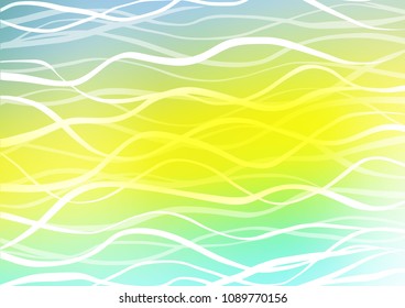 Light Green, Yellow vector indian curved texture. Colorful illustration in abstract style with doodles and Zen tangles. The completely new template can be used for your brand book.