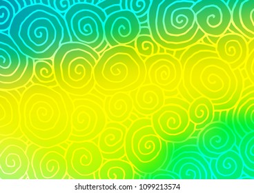 Light Green, Yellow vector indian curved pattern. Ethnic elegant natural pattern with gradient. The textured pattern can be used for website.