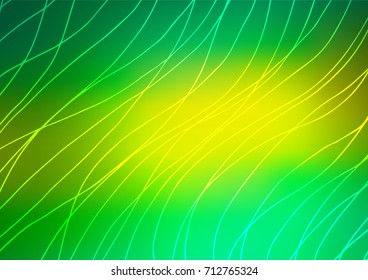 Light Green, Yellow vector indian curved template. A vague abstract illustration with doodles in Indian style. Hand painted design for web, leaflet, textile.