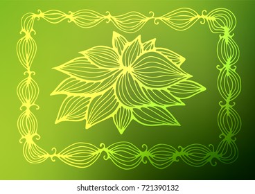 Light Green, Yellow vector indian curved background. Geometric doodle illustration in Origami style with gradient. A new texture for your design.