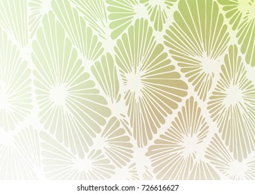 Light Green, Yellow vector indian curved template. A vague abstract illustration with doodles in Indian style. The pattern can be used for coloring books and pages for kids.