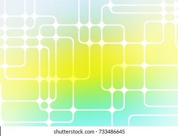Light Green, Yellow vector indian curved background. Colorful illustration in abstract style with doodles and Zen tangles. The pattern can be used for heads of websites and designs.