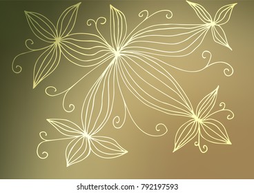 Light Green, Yellow vector indian curved template. Creative illustration in blurred style with doodles. Hand painted design for web, wrapping, wallpaper.