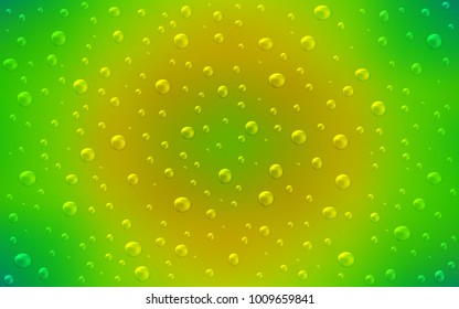 Light Green, Yellow vector layout with circle shapes. Glitter abstract illustration with blurred drops of rain. The pattern can be used for aqua ad, booklets.