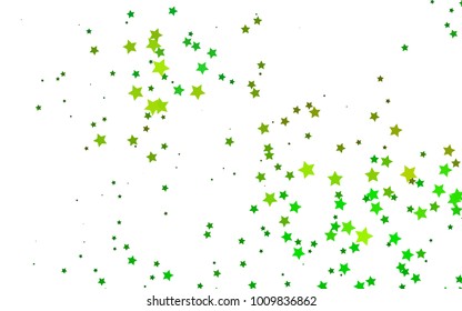 Light Green, Yellow vector layout with bright stars. Decorative shining illustration with stars on abstract template. The pattern can be used for wrapping gifts.