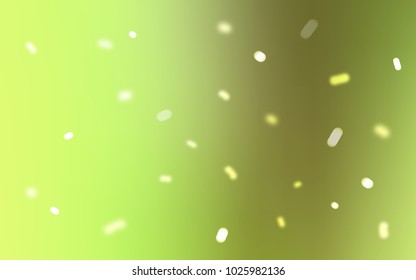 Light Green, Yellow vector layout with bright snowflakes. Decorative shining illustration with snow on abstract template. New year design for your ad, poster, banner.